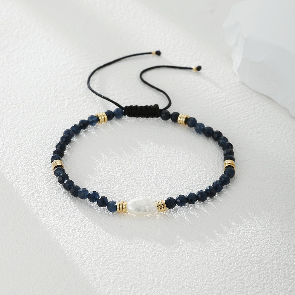 Round Pattern Women'S Gender Ethnic Style Round Natural Stone Freshwater Pearl Copper Plating 18k Gold Plated Bracelets