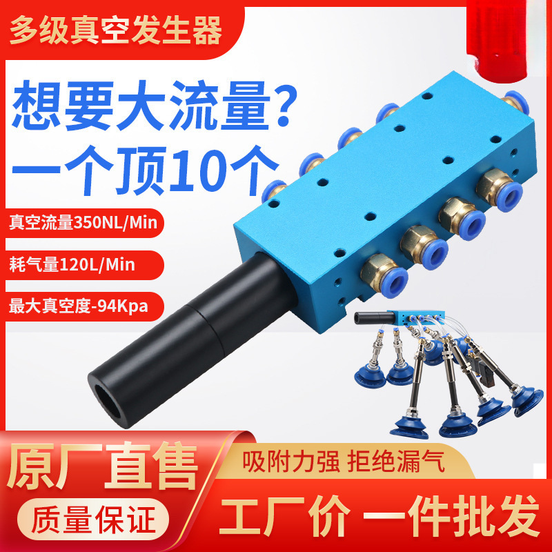 多级真空发生器大吸力VTM350集成式负压气动静音大流量工业发生器
