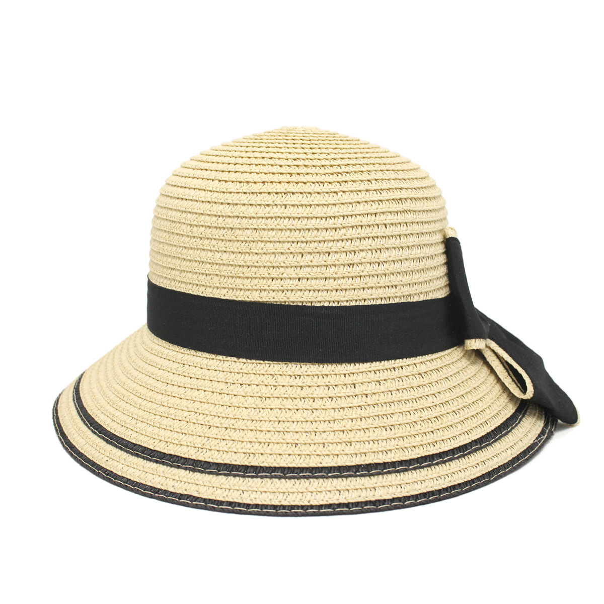 Korean Style Bow Wide-brimmed Sunshade Parent-child Straw Hat display picture 5