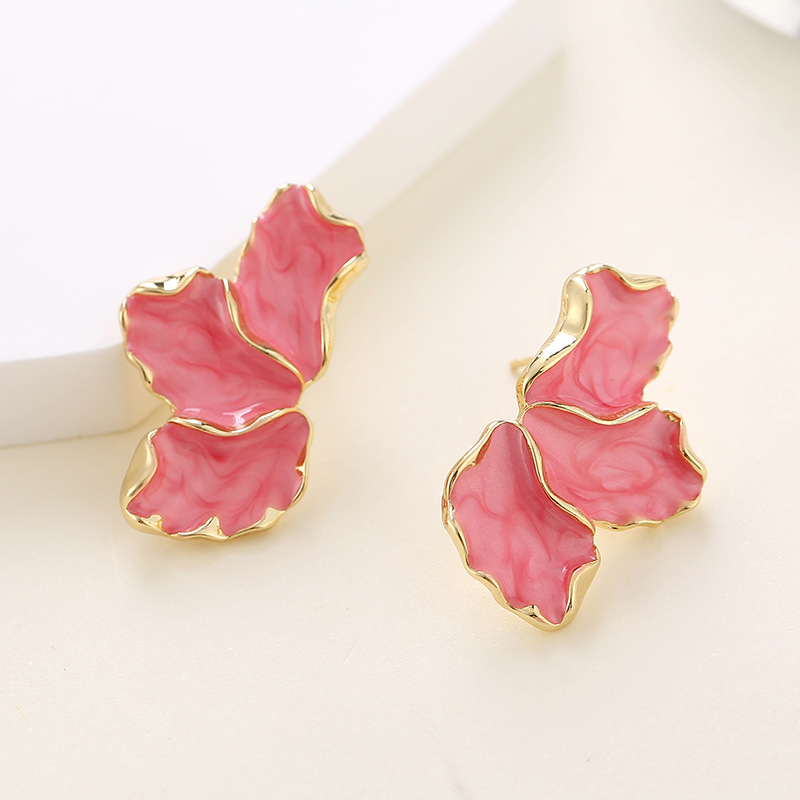Alloy Material 1 Pair IG Style Sweet Flower Enamel Alloy Ear Studs