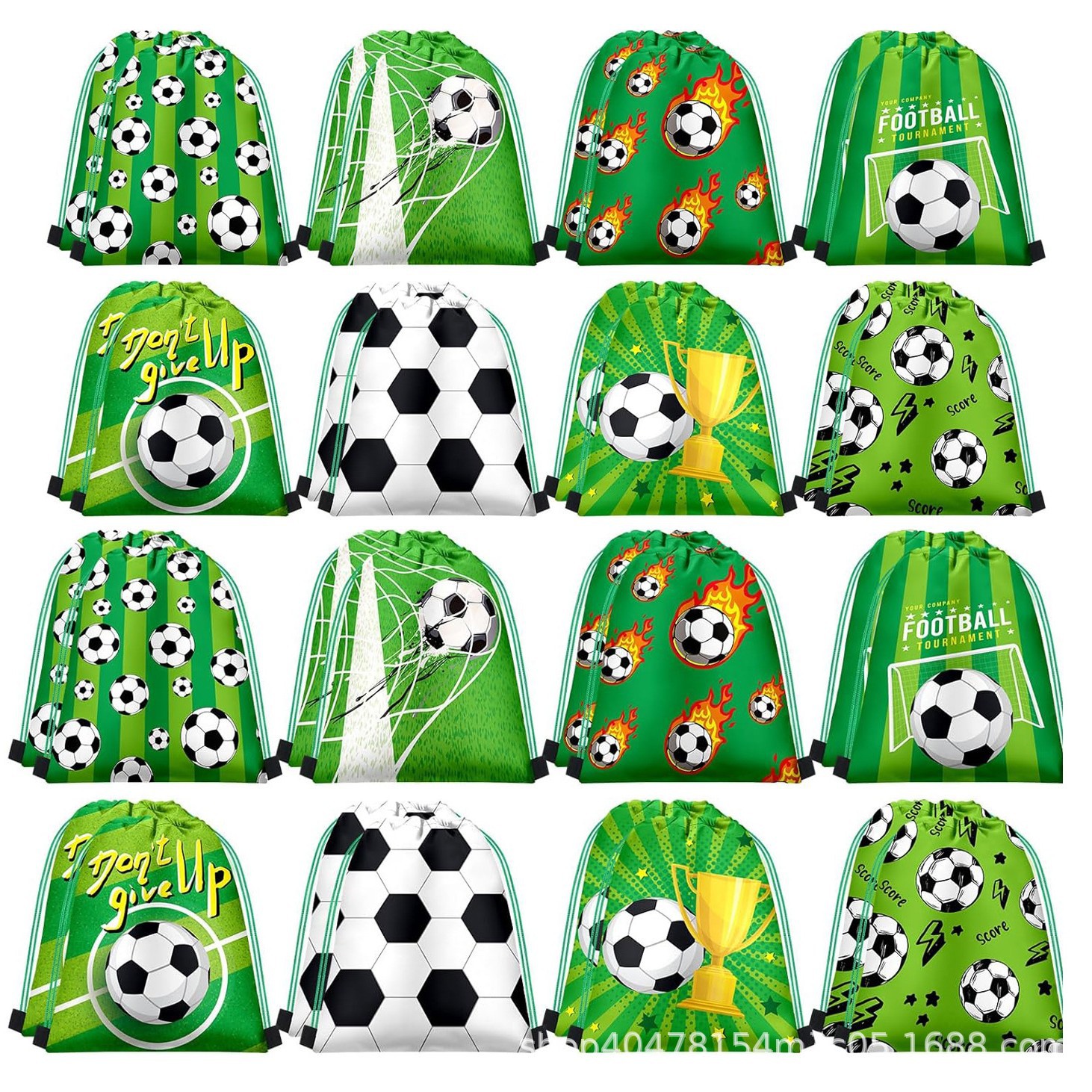 足球束口袋十足球儿童生日派对抽绳双肩背包袋便携收纳袋跨境新款