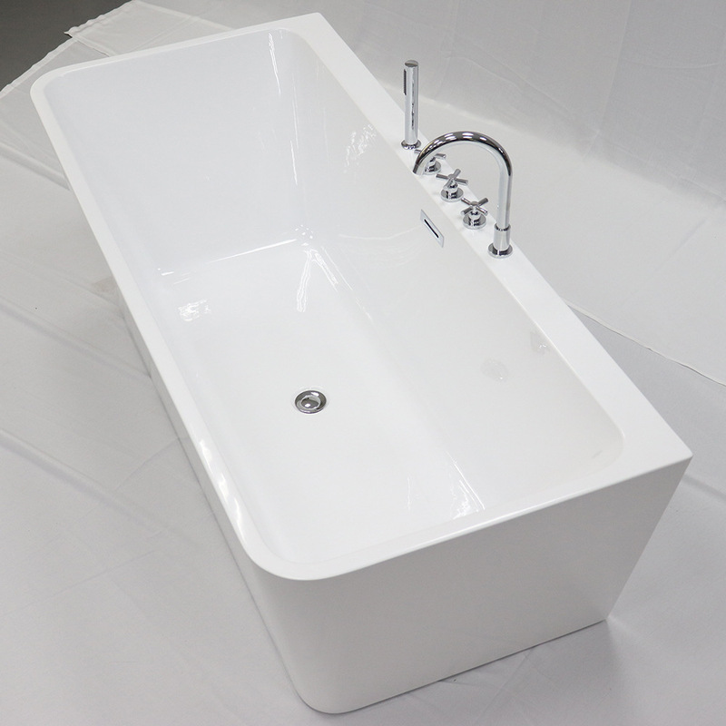 Household Adult Seamless Integrated Square Japanese Style Simple Acrylic Surf Massage Tub Small Apartment Thermostatic Bathtub