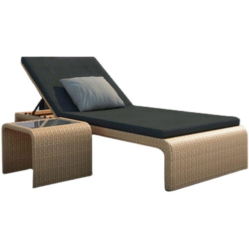 Outdoor pool lounge chair, beach rattan beach chair, sun protection courtyard garden hotel, open-air outdoor leisure bed