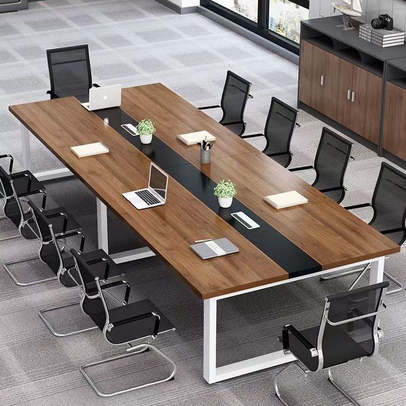 Conference Table Long Table Office Desk and Chair Combination Simple Long Solid Wood Workbench Conference Room Modern Simple Training Table