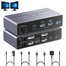 USB-C�ГQ���Pӛ���p��KVM�ГQ���Pӛ��+̨ʽ�C����һ�I��2�@ʾ��