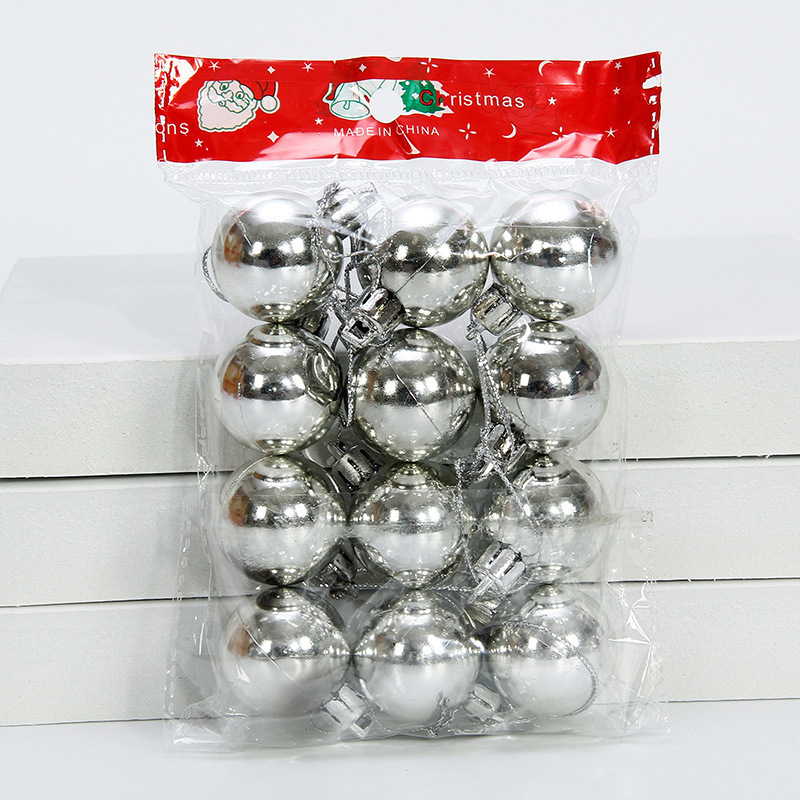 国境を越えた3cmクリスマスボールの光メッキボール12個/バッグセットクリスマス装飾クリスマスツリー装飾スポット卸売り|undefined