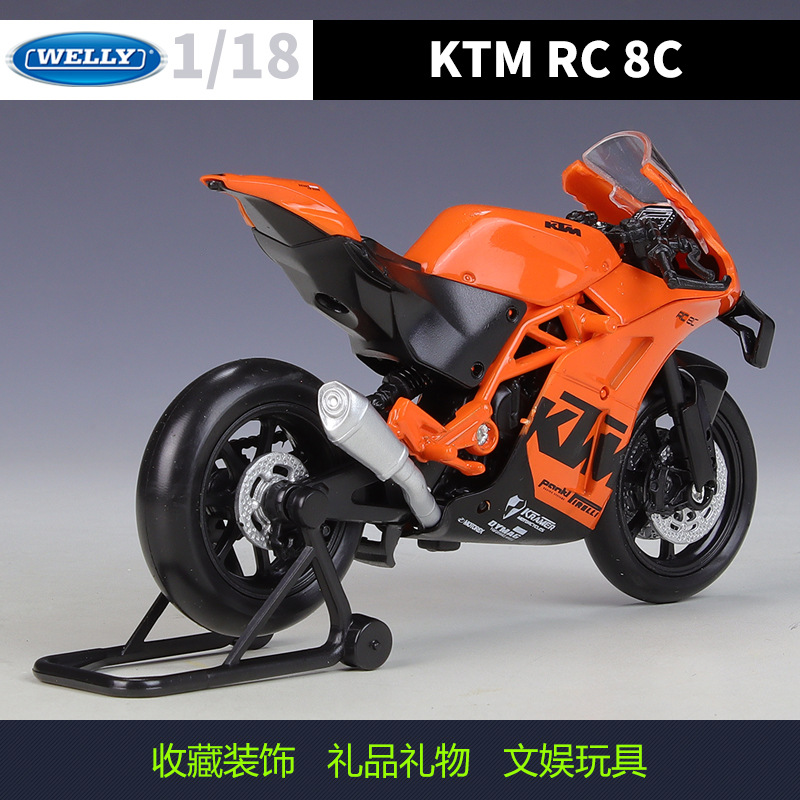 Willie WELLY1: 18KTM RC 8C Road Race Locomotoras de simulación de aleación de motocicletas modelo de juguete terminado