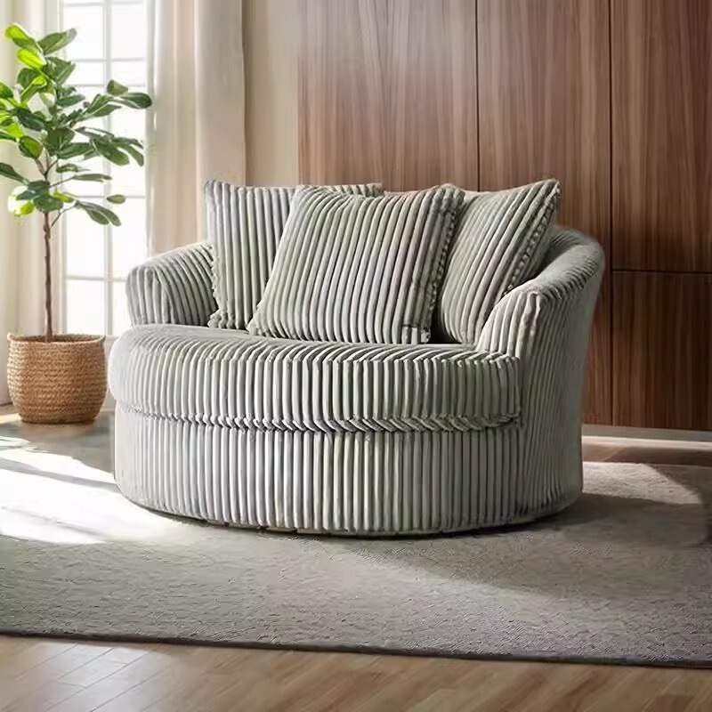Simple and modern fabric sofa chair, suitable for home use in living rooms, a comfortable and relaxing single-seater sofa in a creamy, light luxury style