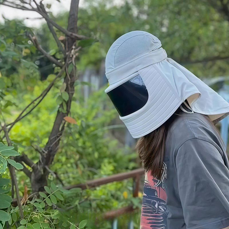 sombrero solar para automóviles eléctricos sombrero de sombrero solar para mujeres para montar máscara de soplado no volcado máscara integral para cubrir toda la cara apicultor al aire libre