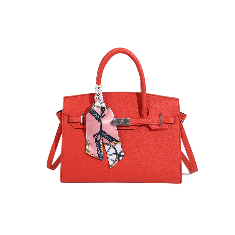 Bolso transfronterizo 2024 nueva tendencia de gran capacidad popular bolso platino patrón de lichi temperamento mensajero bolso femenino