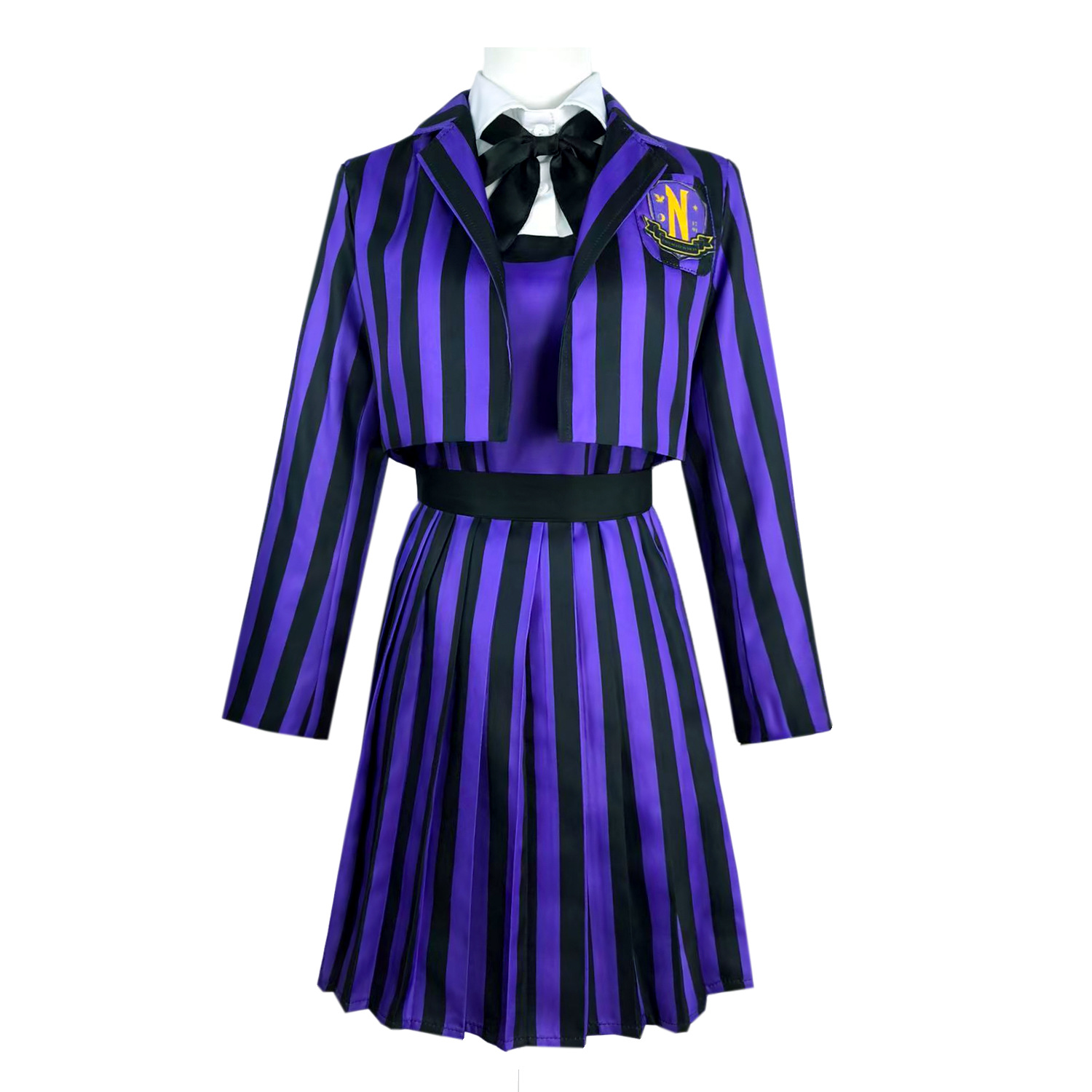 Wednesday Little Wolf Girl Clothes Addams Family Cosplay Purple School Uniform Cosplay Halloween Role Play