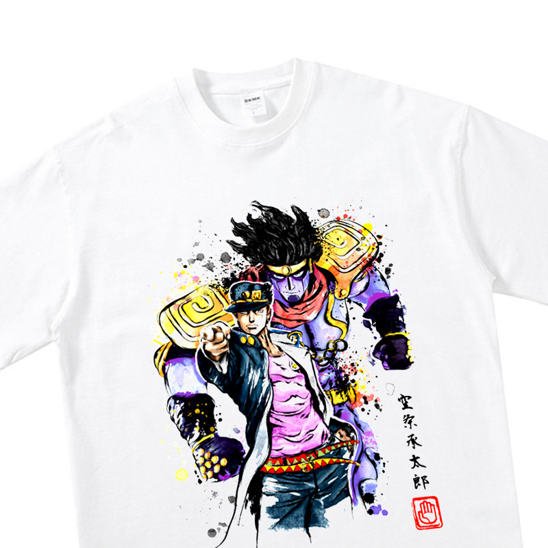 Seven Street and Lane JOJO's Wonderful Adventure T-shirt Short Sleeve Empty Strip Chengtaro Yoshiro Yoshimi Jojot T-shirt Joint Dress Male