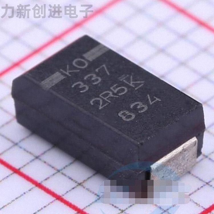 T520C337M2RTE015描述330uF(337) ±20% 2.5V 钽电容
