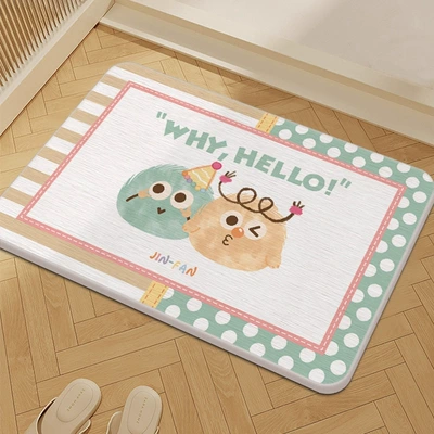 Avtomobil döşəmə paspasları — Diatom Mud Quick-Drying Foot Mat - gzn-doll-why-354509cm-square-white-background