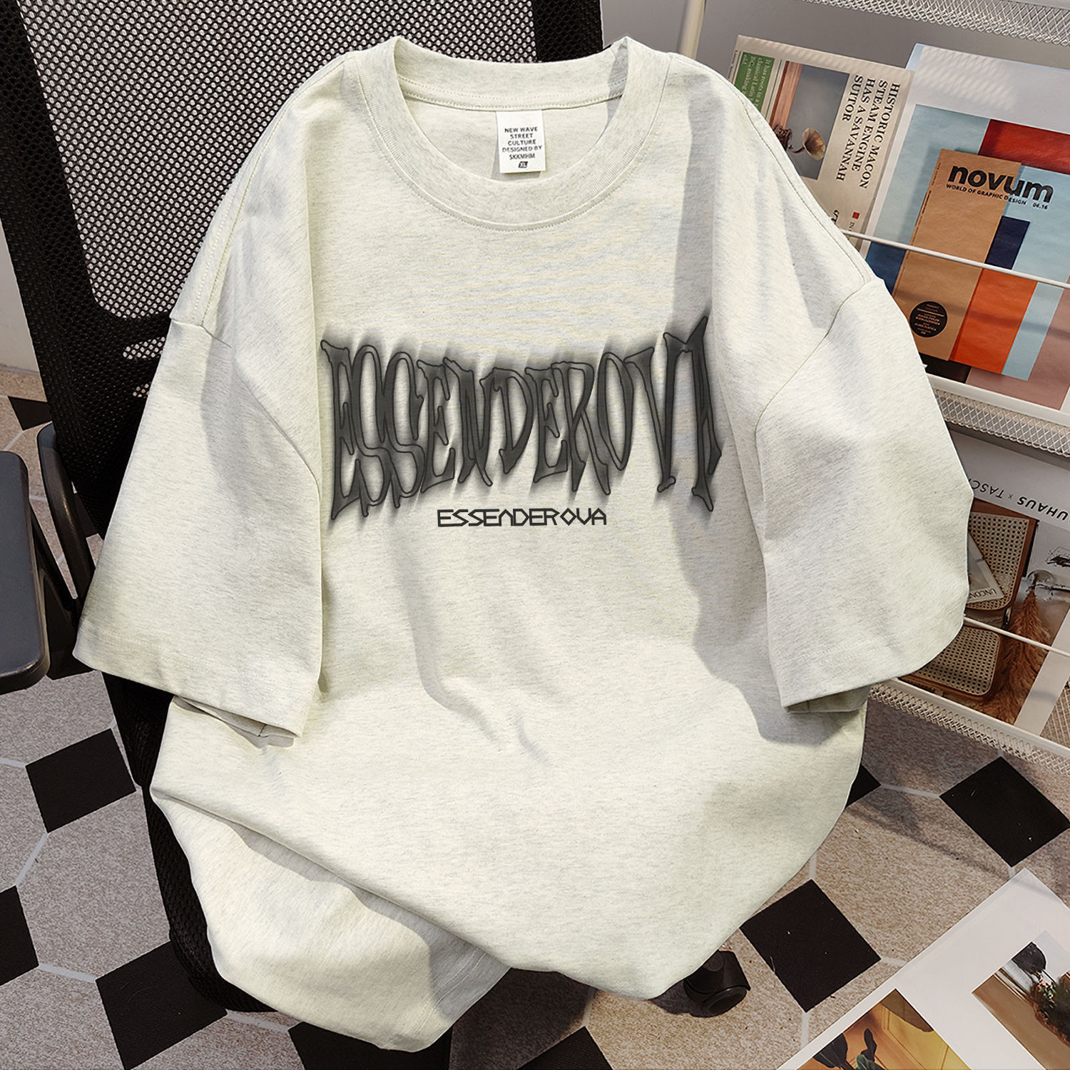 重磅棉短袖T恤男潮牌高街ins潮流宽松字母印花痞帅情侣半袖上衣无