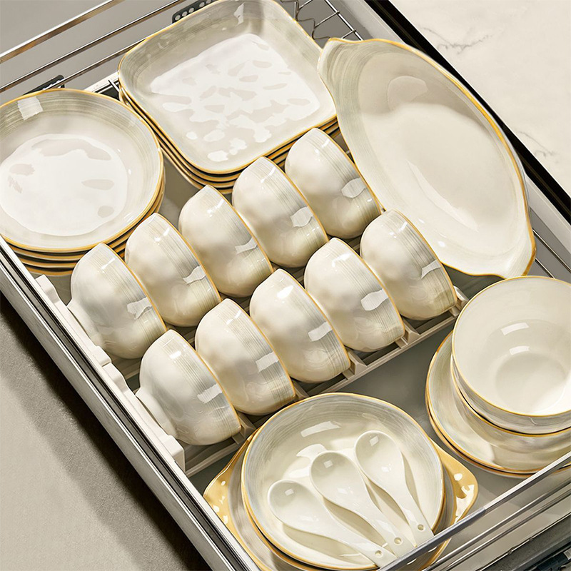 2026 Light Luxury Tableware High-End Bowl and Plate Set Underglaze Color Home Use New High-Value Tableware Ceramic Bowls and Plates for Housewarming 2026 Light Luxury Tableware High-End Bowl and Plate Set Underglaze Color Home Use New High-Value Tableware Ceramic Bowls and Plates for Housewarming