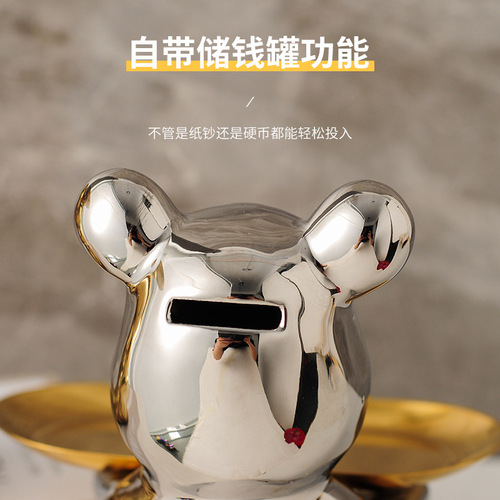 Entrance key storage ornaments storage rack light luxury high-end living room entrance door shoe cabinet violent bear decorations