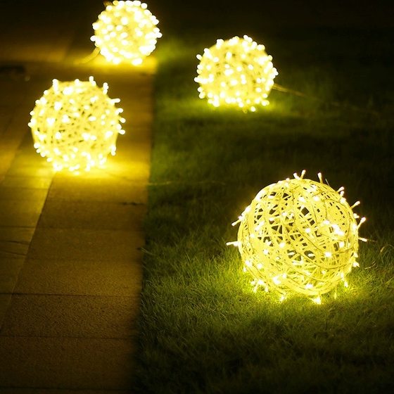 Spring Festival New Year decorative lights led lights flashing lights string lights Gypsophila outdoor tree lights rattan ball lights ball lights glow