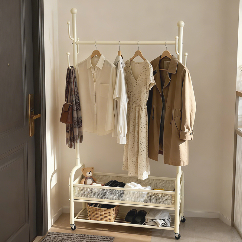 Movable light luxury clothes drying rack B&B coat rack home bedroom…