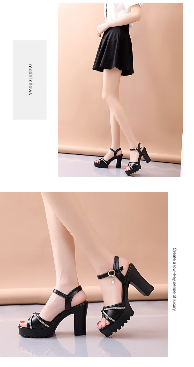 Sandales hautes à talons épais, plateforme imperméable, polyvalentes, en cuir souple, confortables et élégantes, nouvelle collection 2024_voghion.com