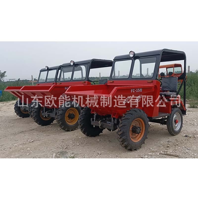 翻斗前置四驱四轮前卸蹦蹦机械柴油斗车蹦蹦车翻斗车欧能土石工程