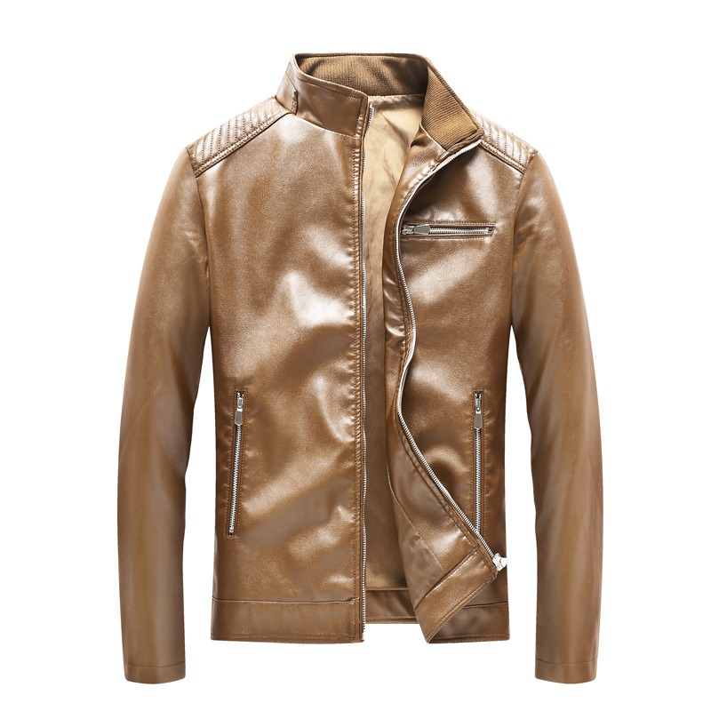 Comercio exterior transfronterizo nuevo chaqueta de hombre casual chaqueta de moda chaqueta de cuello coreano chaqueta de cuero pu chaqueta