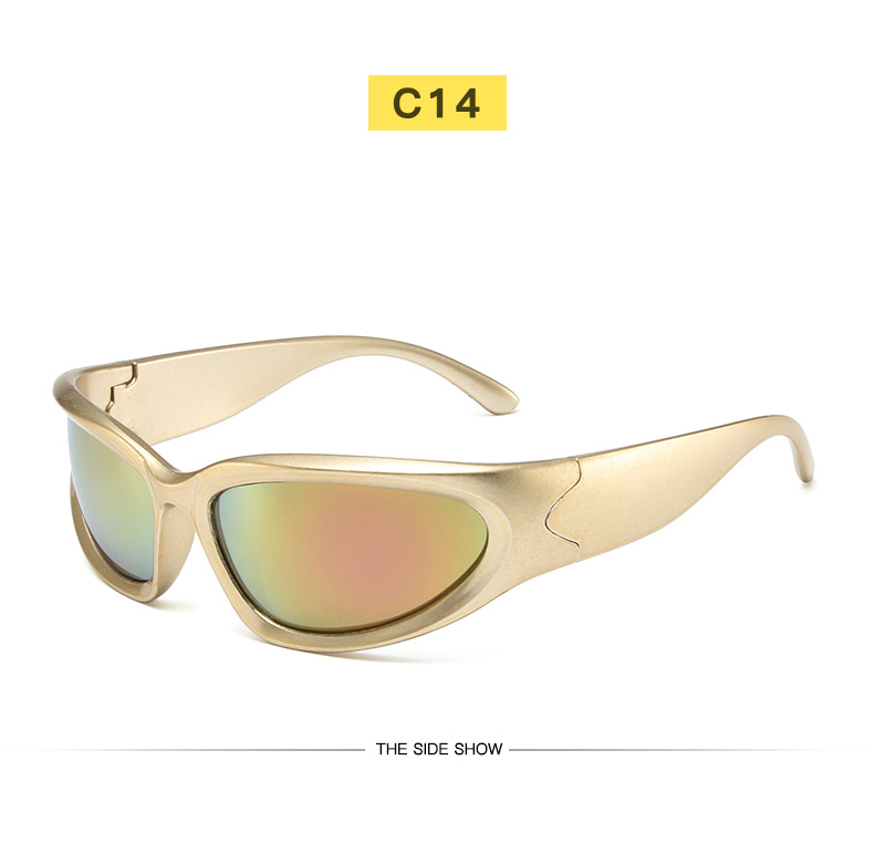 Sportsonnenbrille Im Y2k Steampunk Design Für Damen Und Herren_voghion.com