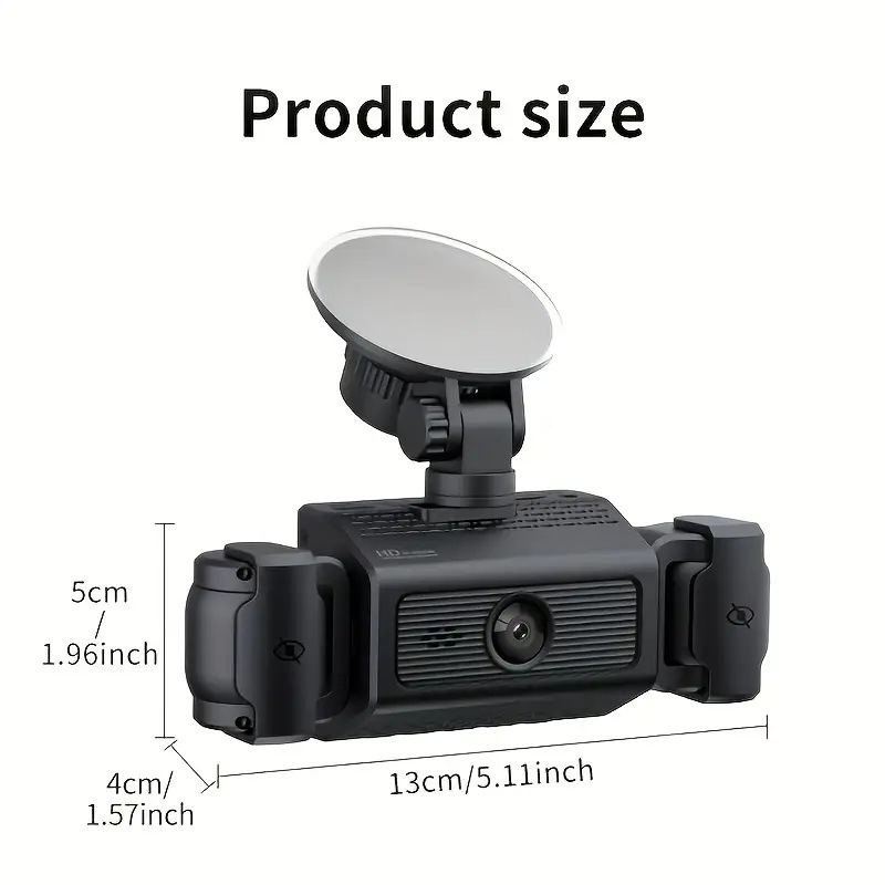 Cross-Border Hot Product Hd 1080P Four-Lens Driving Recorder Ips Screen Dvr in Front of the Car, Left and Right in the Car, and Behind the Car