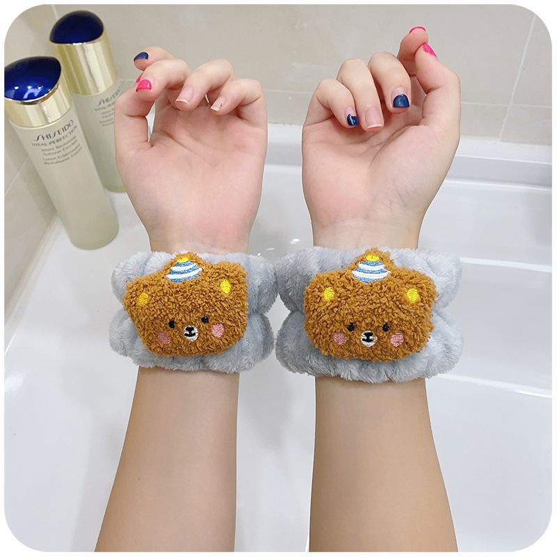 Arco banda de pelo al por mayor de las niñas de color sólido todo partido de maquillaje absorbente de sudor-limpieza lavado de cara correa de muñeca de franela banda de pelo