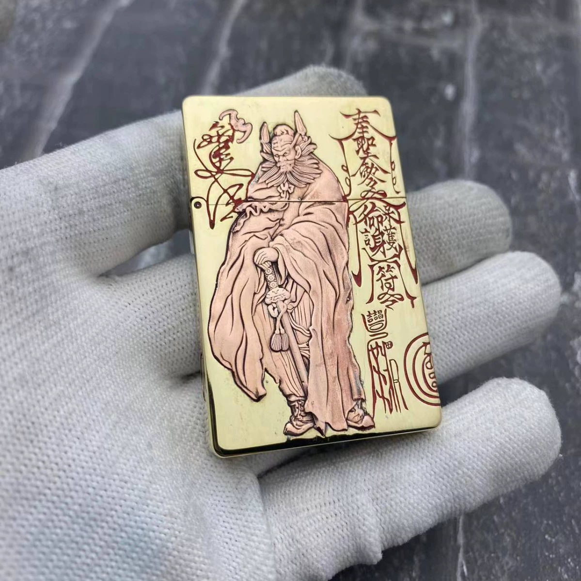 ZORRO керосиновая зажигалка Zoro латунная zl8 ультратонкая мелкая тяжелая броня инкрустирована песком