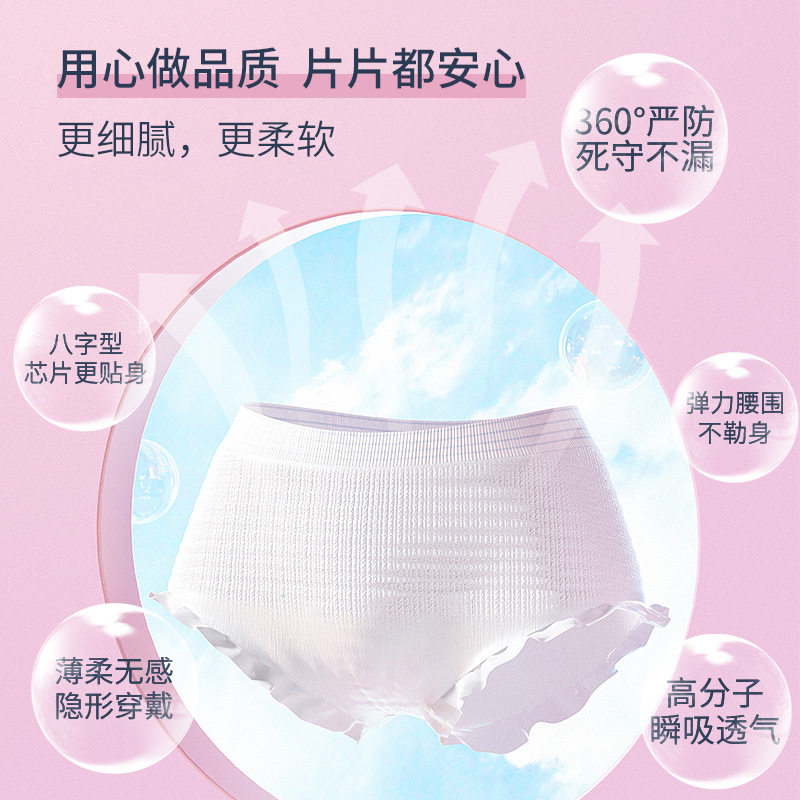 Lancool Menstrual Sleep Pants for Women, Sanitary Napkins for Nighttime Use, Leak-Proof Ultra-Thin 3-Piece Pack