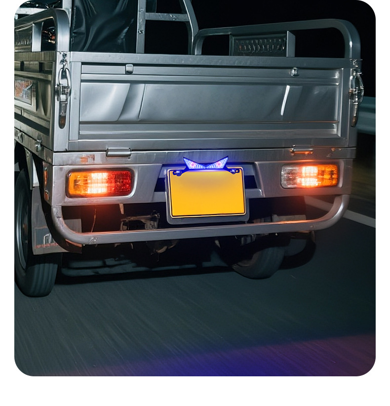 Cross-Border Motorcycle License Plate Screw Light Triangle Semicircle Flashing Devil Eye Modified Universal Decorative Accessories Car Lights