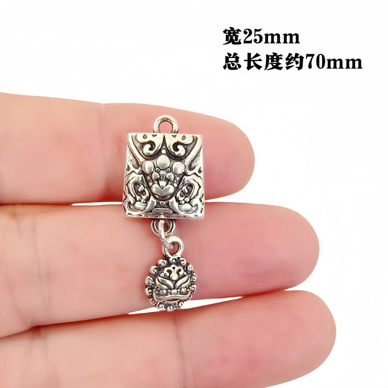 古银合金吊坠复古风莲花蝴蝶挂件diy水晶手链跑环流苏配件批发|undefined