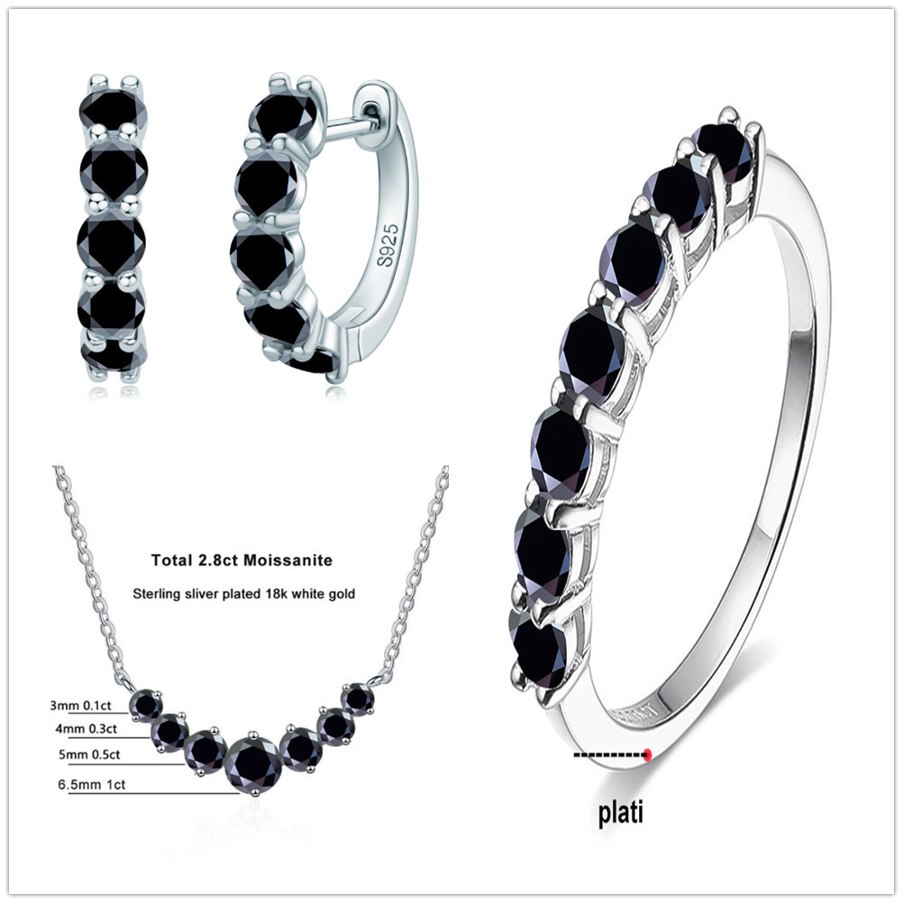 4.5 quilates set de piedra moissan set de joyería de plata esterlina set de pendientes anillo collar set de piedra moissan con GRA