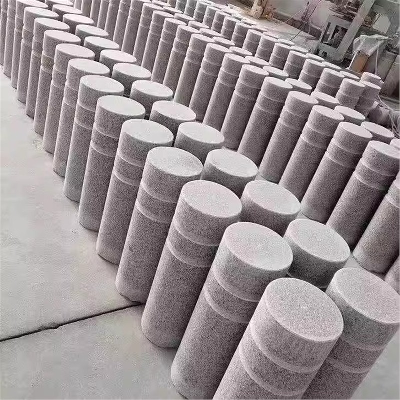 山东烟台挡车石柱路障圆柱广场石头柱子大理石花岗岩拦车柱阻车柱