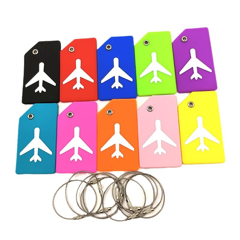 Silicone Luggage Tags, Baggage Identification Tags, Information Markers for Boarding, Business Checked-In Luggage, Airplane Silicone Luggage Tags