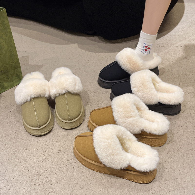 Mao Mao Mouth Snow Boots Women's 2024 Winter New Thick Bottom Short Tube Thickened Slip-on Lazy Women's Light Cotton Slippers Mao Mao Mouth Snow Boots Women's 2024 Winter New Thick Bottom Short Tube Thickened Slip-on Lazy Women's Light Cotton Slippers