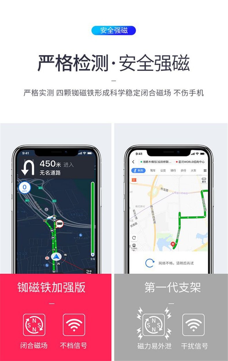 Magnetic sticker holder, magnetic phone holder for car, vehicle dashboard magnet, non-slip new model