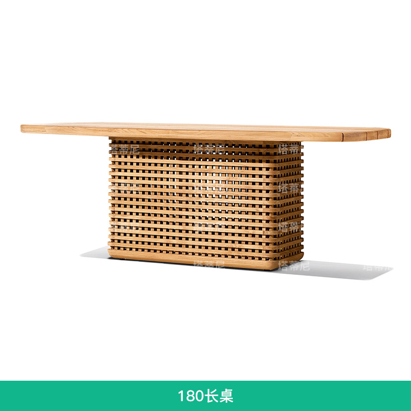Mesa y silla de teca al aire libre, terraza de hotel, patio, diseño a prueba de agua y protección solar, jardín al aire libre, mesa y silla de madera maciza