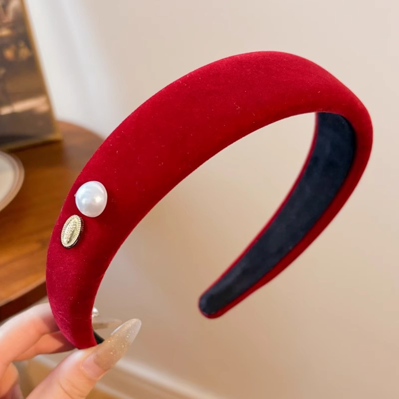 Año nuevo diadema roja cabello femenino presionando horquilla 2024 celebridad de Internet nuevo estilo diadema Paquete de cabello retro temperamento accesorios para el cabello de Año Nuevo