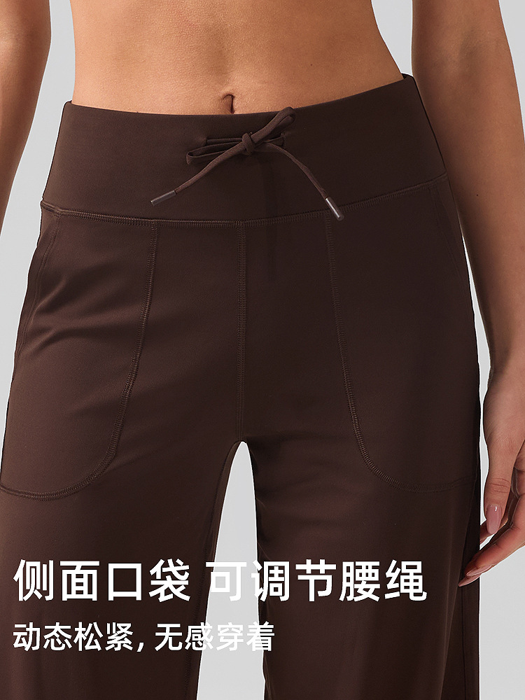 INFLACHI pantalones de chándal sueltos pantalones de fitness de yoga cepillados de secado rápido para mujer pantalones de pierna ancha rectos casuales transpirables