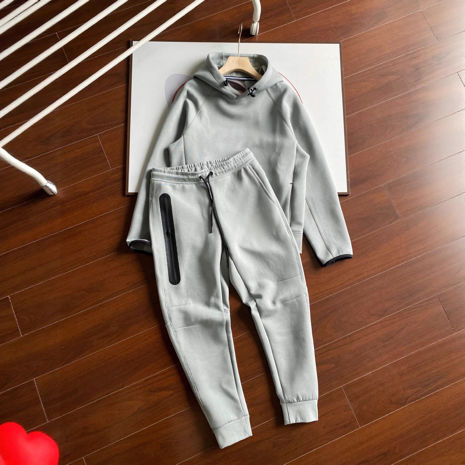 25 Years New Men's Laminated Spring and Autum Hooded Sports Sweatshirt and Sweatpants 017+002