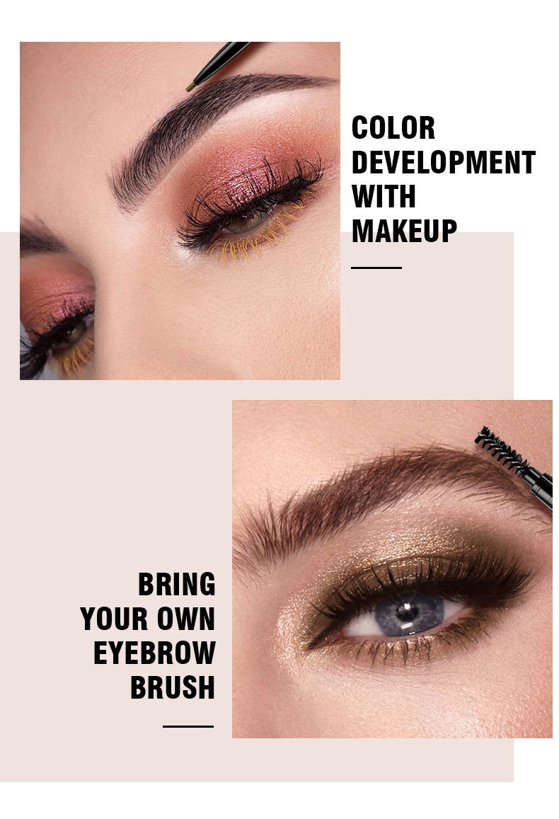 Langmanni dual-head rotatable eyebrow pencil, 1.5mm fine wild eyebrow pencil with eyebrow brush for easy coloring undefined