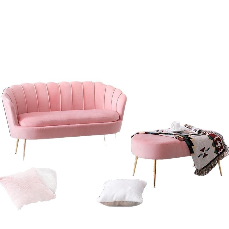 Sofá único de lujo nórdico moderno y simple sofá de ropa de la sala de estar perezoso dormitorio pequeño sofá rojo en línea