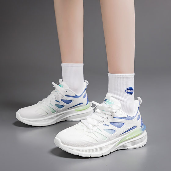 Couple sneaker women's versatile student running shoes men's and women's lightweight white running shoes mesh women's shoes F8825