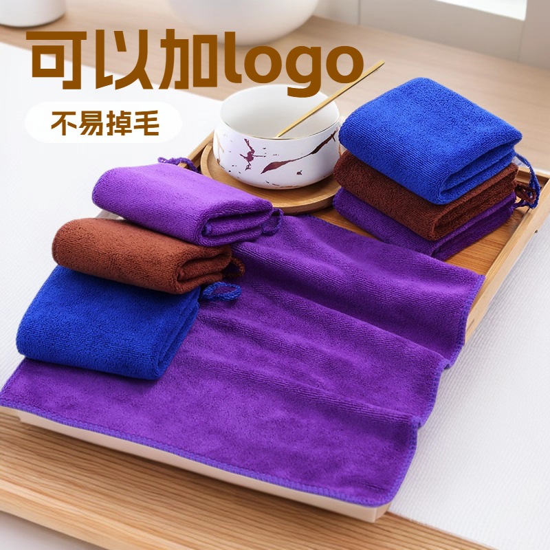 Wholesale Microfiber Small Towel 30*30 Hanging Small Square Towel Absorbent Household Cleaning Cloth Kitchen Hand Towel