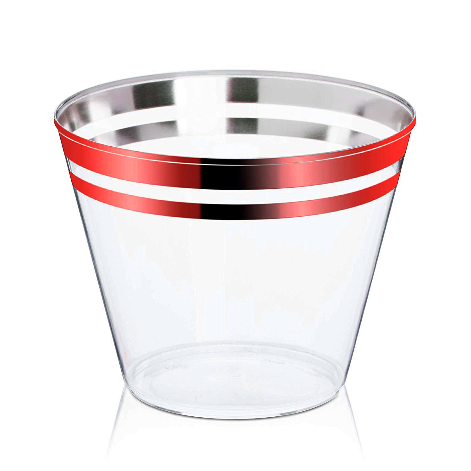 9oz caliente de Doble Borde Rojo transparente plástico desechable copa de vino de comida Occidental taza de aire potable PS Taza