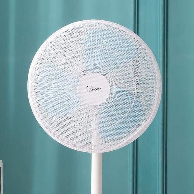 Black and White Elastic Fan Cover Protective Net to Prevent Hand Pinching and Protect Children, Dustproof for Floor-Standing Electric Fans