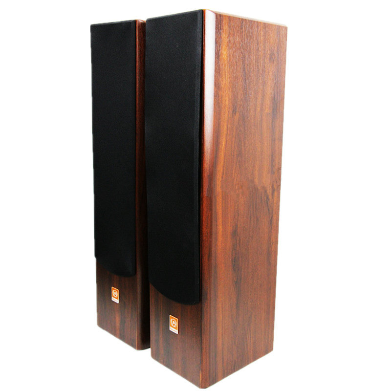 Hifi Speaker Passive Wooden Three-Way Floor-Standing Speaker 80W Dual 8inch Bass Living Room Home Theater Karaoke