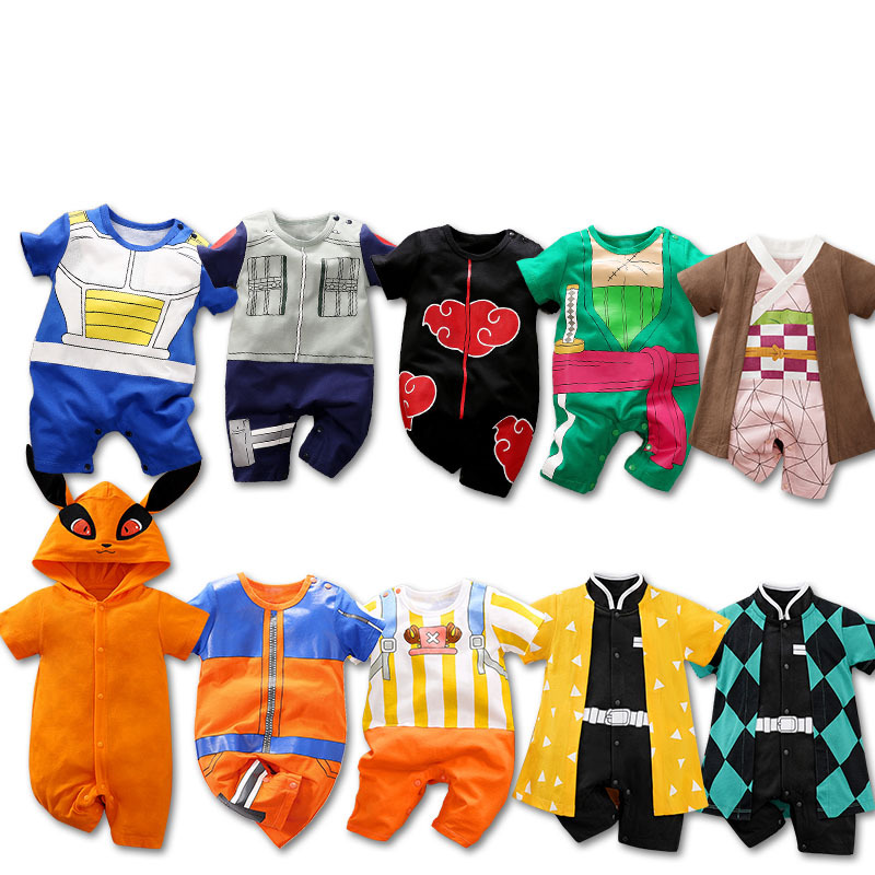 Mono de bebé de 0-1 años de edad, primavera y otoño anime japonés manwu vacío Dragon Ball Cosplay mameluco del bebé